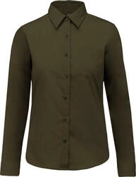 JESSICA - CAMISA DE SENHORA DE MANGA COMPRIDA TRAT (Verde khaki)